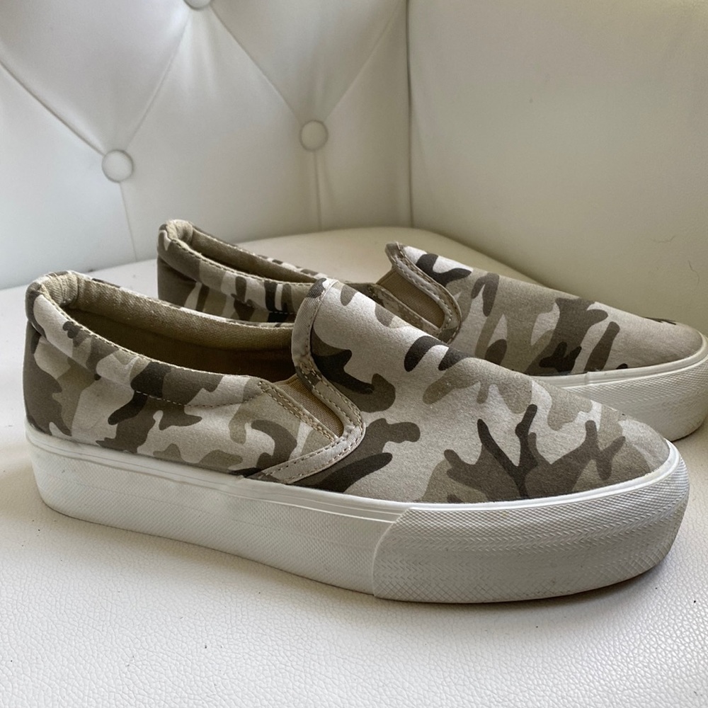 Restricted Camo slip ons